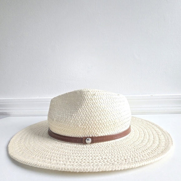 New Rag & Bone Leather Band Packable Fedora Straw Hat Small main image 8